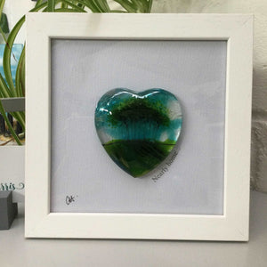 Framed Fused Glass Nearly Home Trees Heart - Fused Glass By Claire Harris 