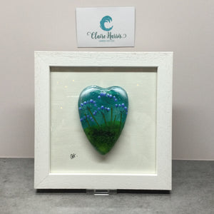 Fused Glass Framed Agapanthus Conical Heart
