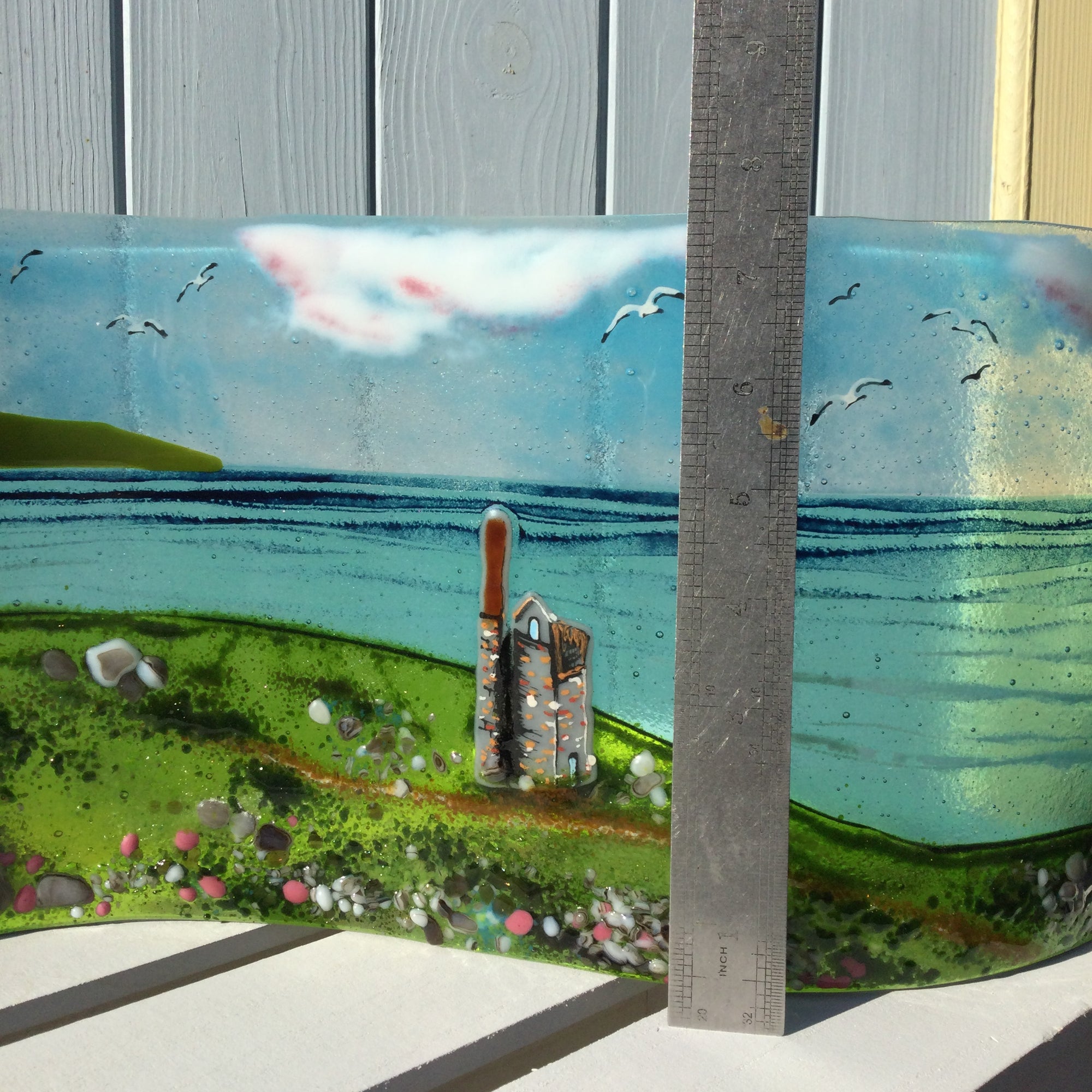 Jumbo Freestanding Wave - Sea Scene with Engine House