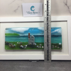 Large Framed Rectangle Engine House Scene