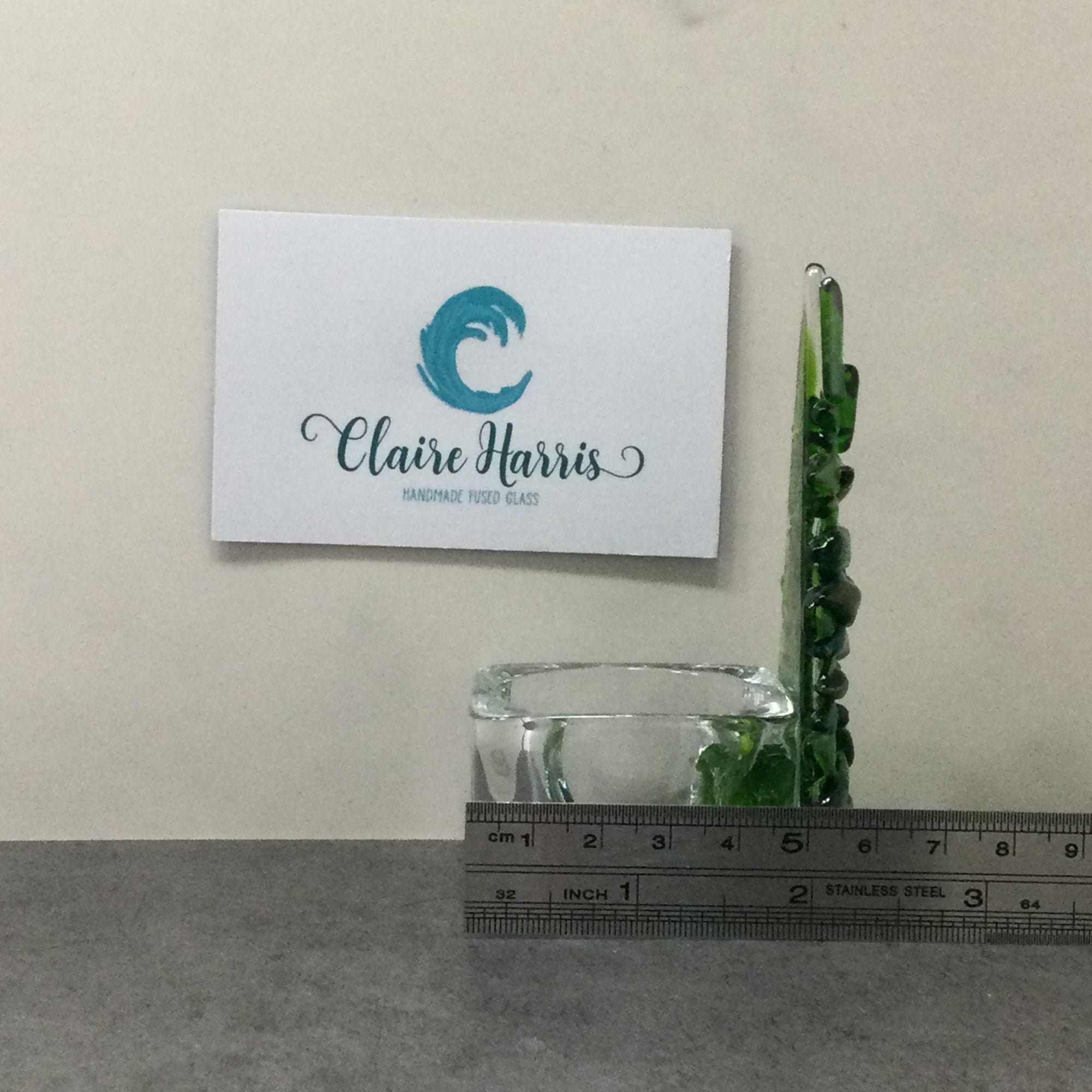 Fused Glass Green Fir Tree, Christmas Tree with Glass Tea Light Holder