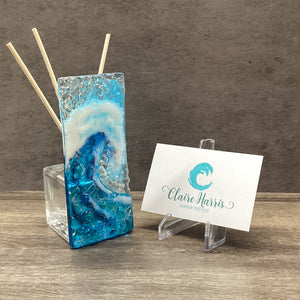 Fused Glass Reed Diffuser - Crashing Wave Turquoise