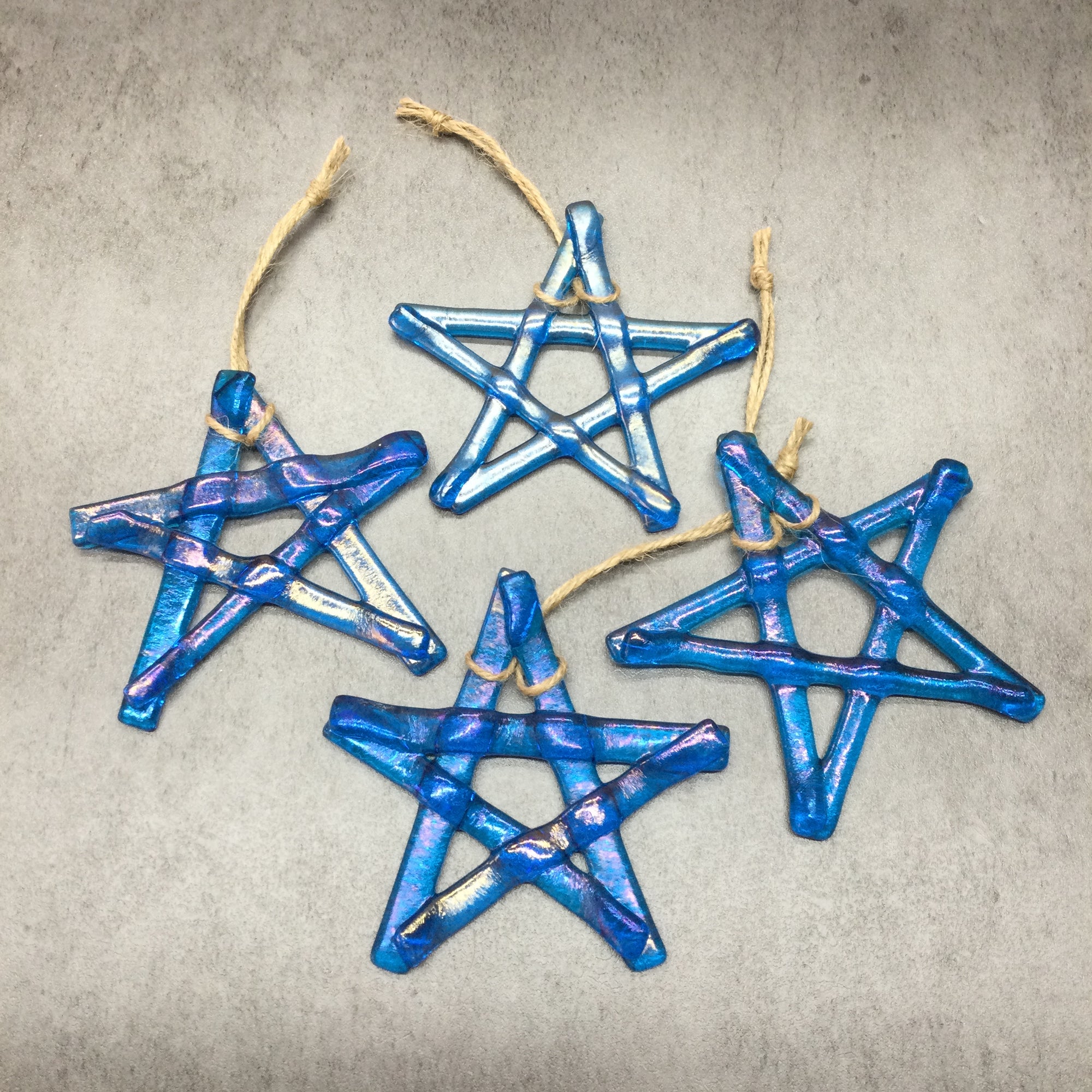 Fused Glass Star Hanger - Turquoise
