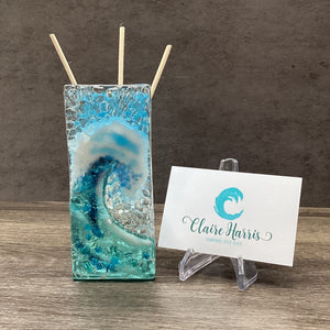Fused Glass Reed Diffuser - Crashing Wave Light Aqua