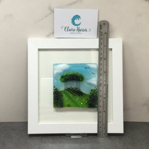 Framed Fused Glass Square Nearly Home Trees