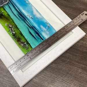 Large Framed Rectangle Engine House Scene