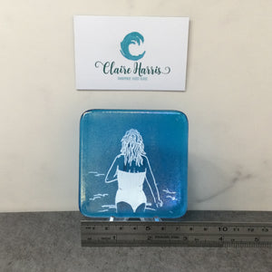 Cornish Wild Swimmers Standing, Turquoise Trinket Dish