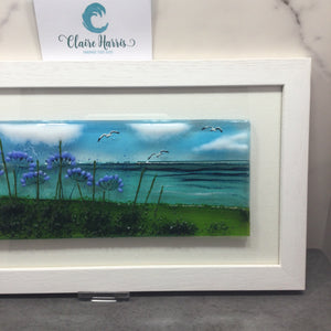 Large Framed Rectangle Agapanthus Scene