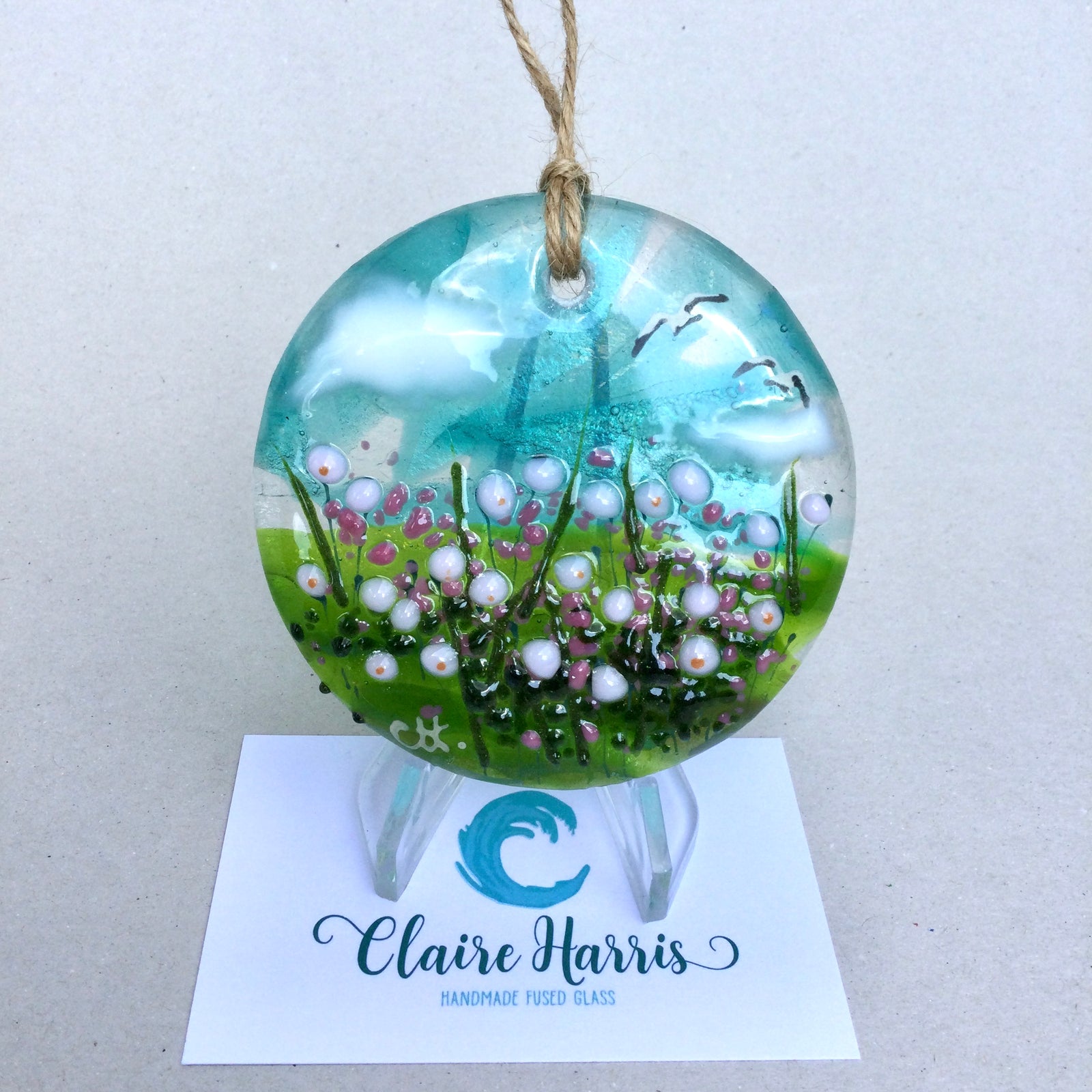 Hanging Disc - Sea Pinks