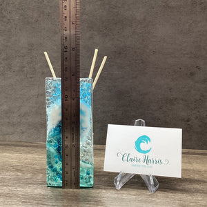 Fused Glass Reed Diffuser - Crashing Wave Light Aqua