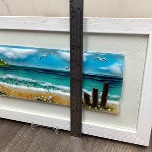 Large Framed Rectangle Sea Scene with Groyns