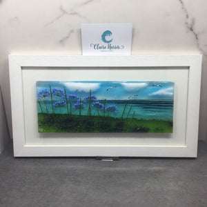 Large Framed Rectangle Agapanthus Scene