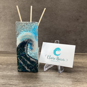 Fused Glass Reed Diffuser - Crashing Wave Dark Aqua