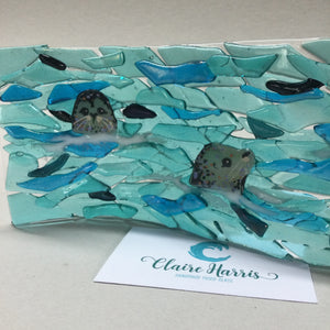 9cm Trio of Seals Freestanding Wave