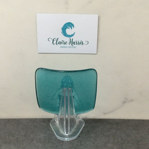 Cornish Wild Swimmers Standing, Light Aqua Trinket Dish