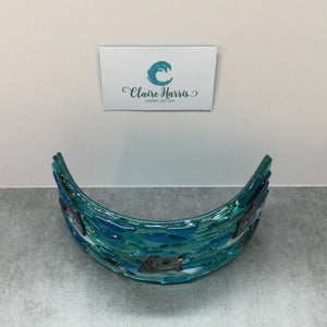 Fused Glass Trio of Seals Curve