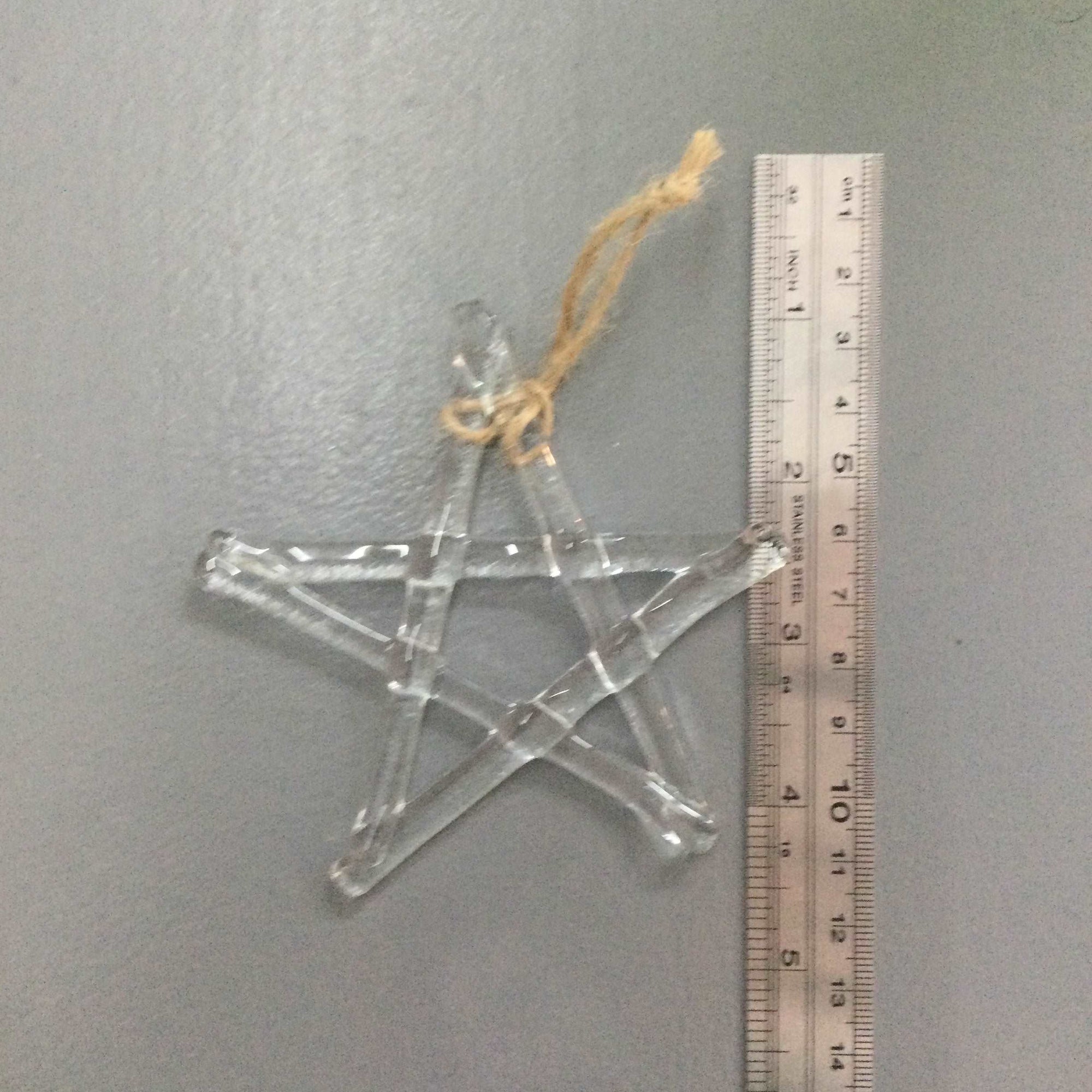 Fused Glass Star Hanger - Clear Glass - Fused Glass By Claire Harris 