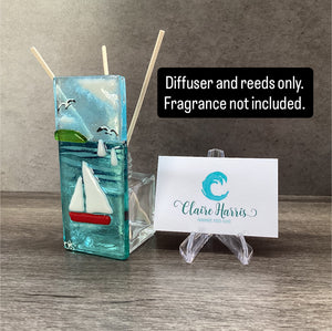 Fused Glass Reed Diffuser - Sailing Boats