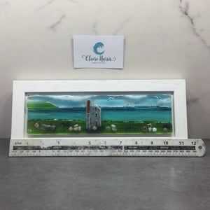 Regular Size Framed Engine House, rectangle framed fused glass