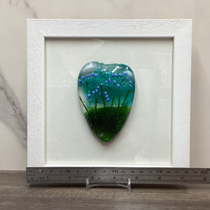 Fused Glass Framed Agapanthus Conical Heart
