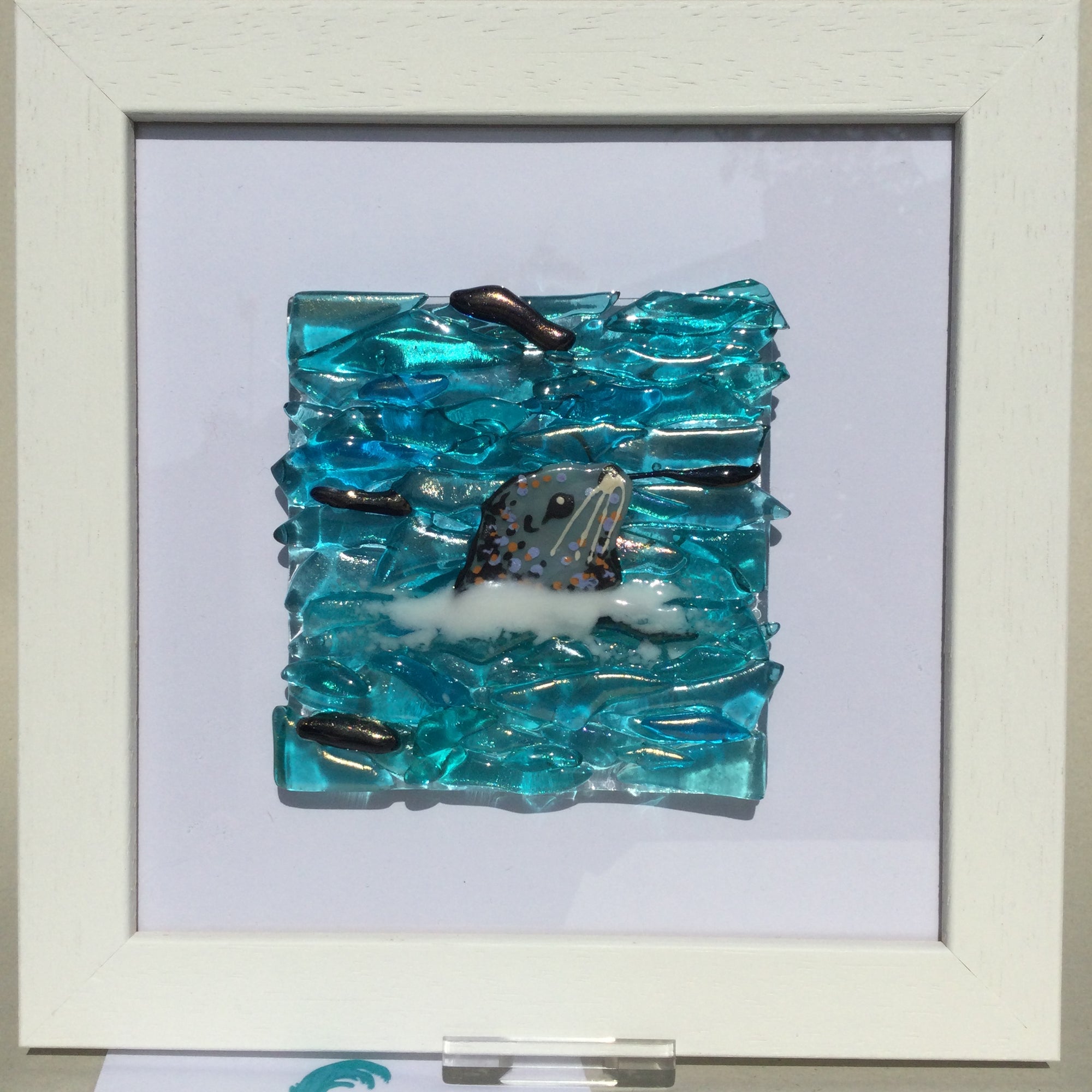 Square Framed Fused Glass Seal