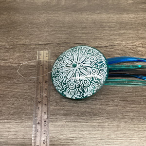 Fused Glass Patterned Jellyfish Hanger Light Aqua