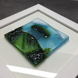 Framed Fused Glass Square Nearly Home Trees