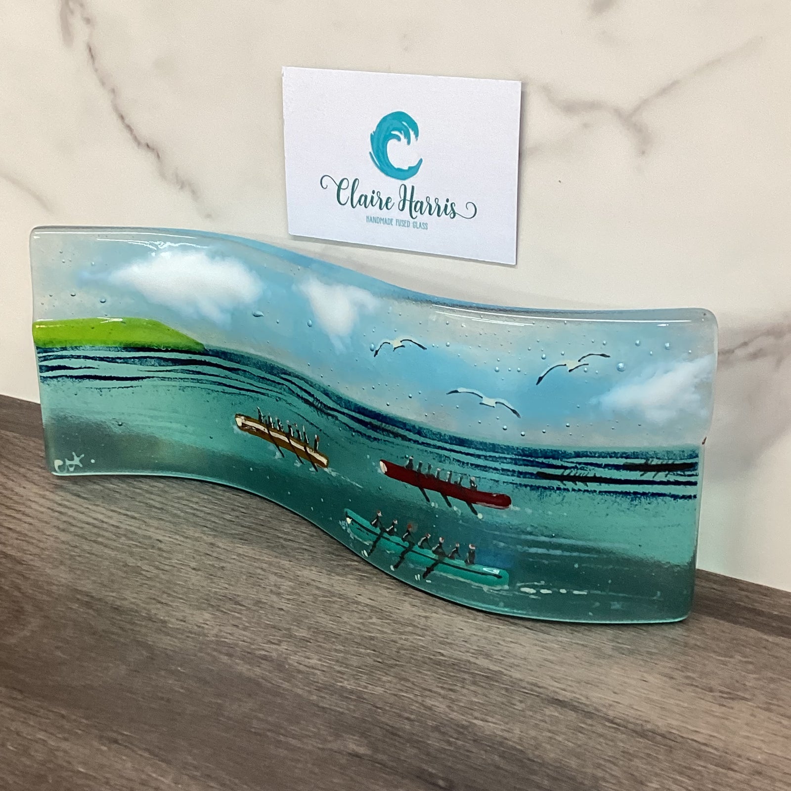 LIMITED EDITION 9cm Freestanding Wave Gig Rowers