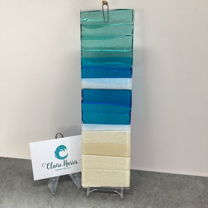 Fused Glass Large Hanger Abstract Sea Scene