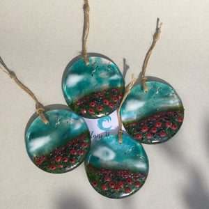 8cm Poppy Disc Hanger