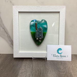 Fused Glass Framed Engine House Conical Heart