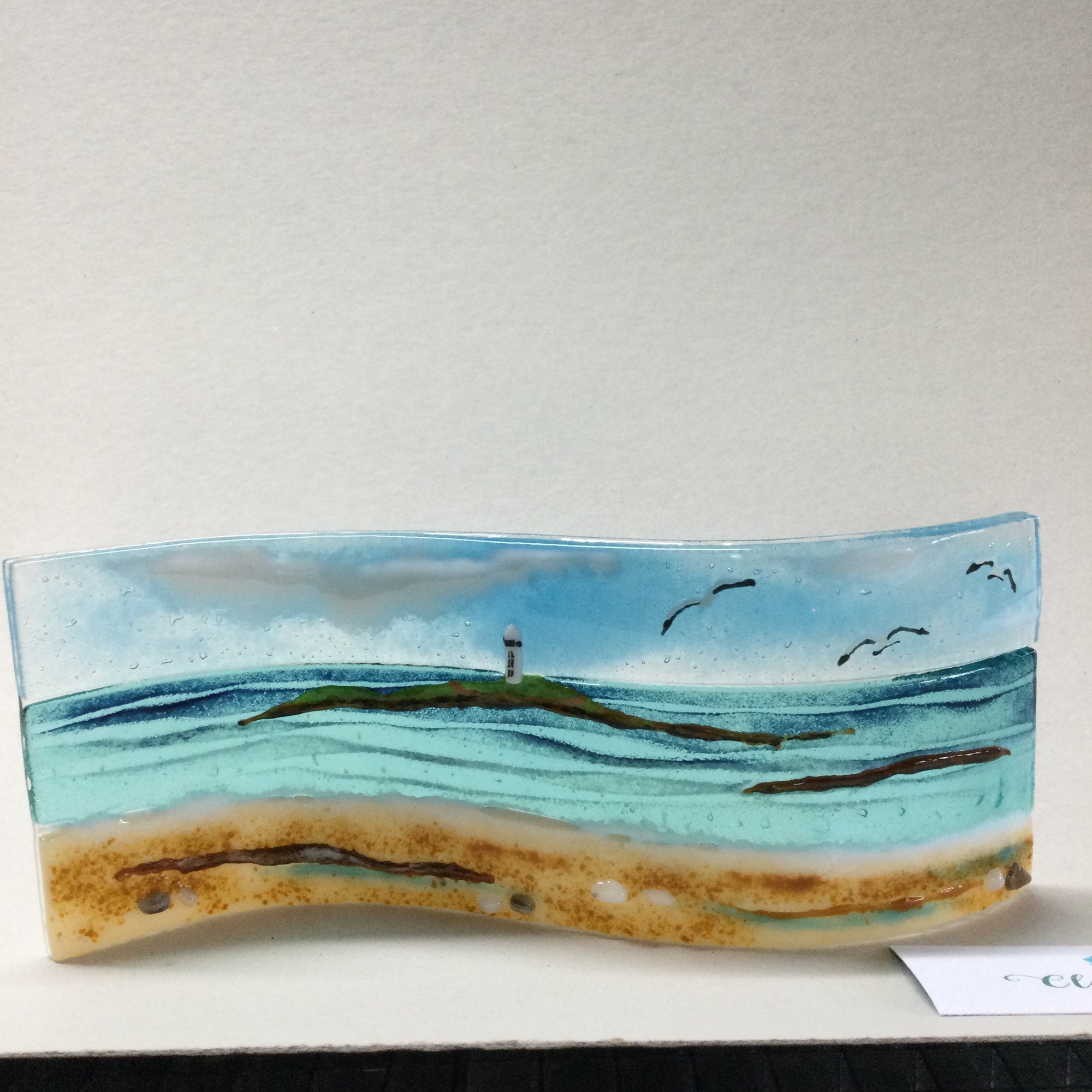 Limited Edition Large Freestanding Wave - Godrevy Lighthouse