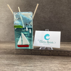 Fused Glass Reed Diffuser - Sailing Boats