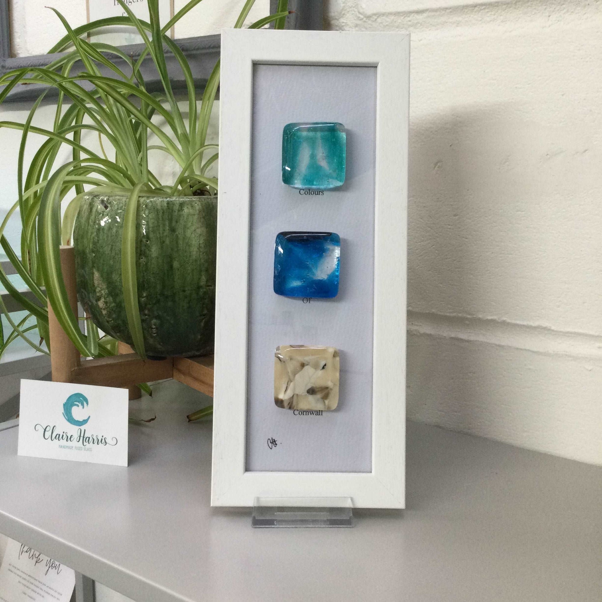 Colours of Cornwall, Framed Fused Glass artwork - Fused Glass By Claire Harris 