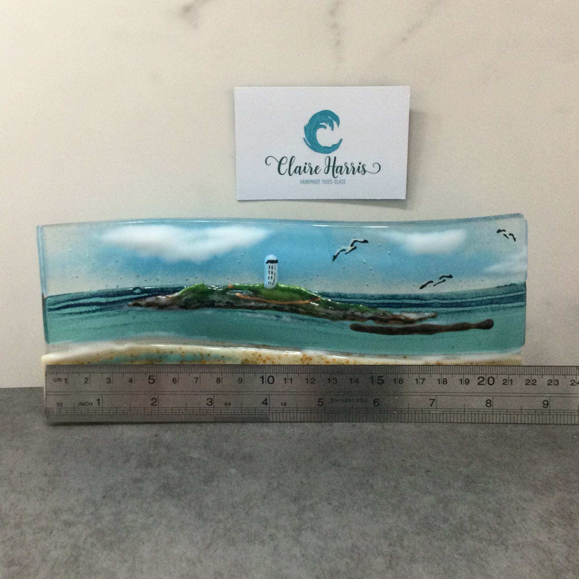 Limited Edition Large Freestanding Wave - Godrevy Lighthouse