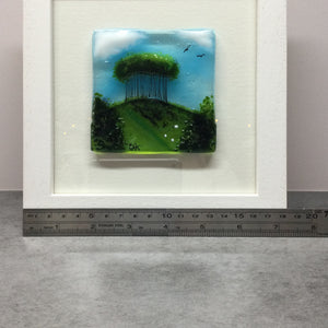 Framed Fused Glass Square Nearly Home Trees