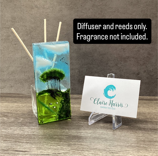 Handmade Fused Glass Reed Diffuser – Nearly Home Trees - Fused Glass By ...