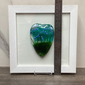 Fused Glass Framed Agapanthus Conical Heart