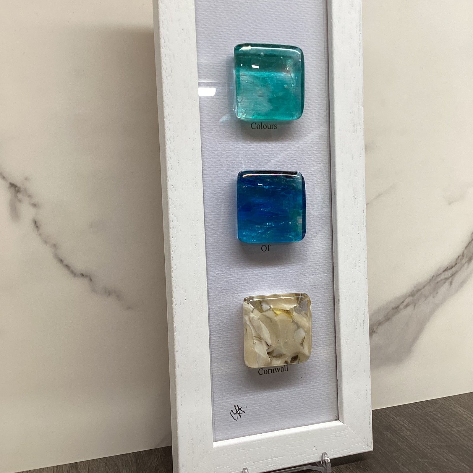 Colours of Cornwall, Framed Fused Glass artwork