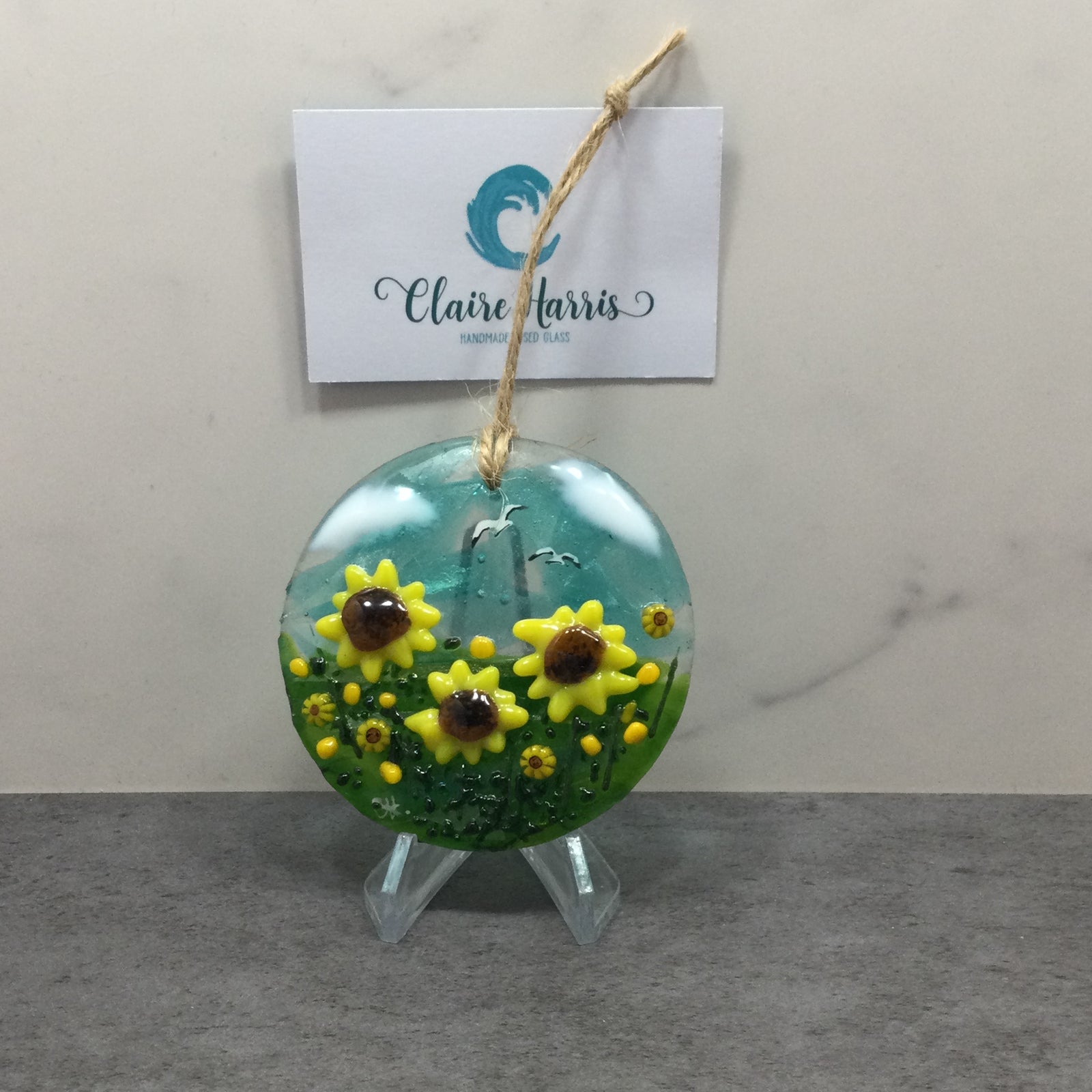 8cm Sunflower Field Disc Hanger