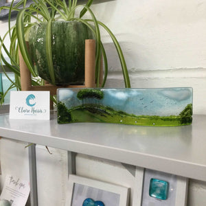 Small Freestanding Wave - Nearly Home Trees - Fused Glass By Claire Harris 