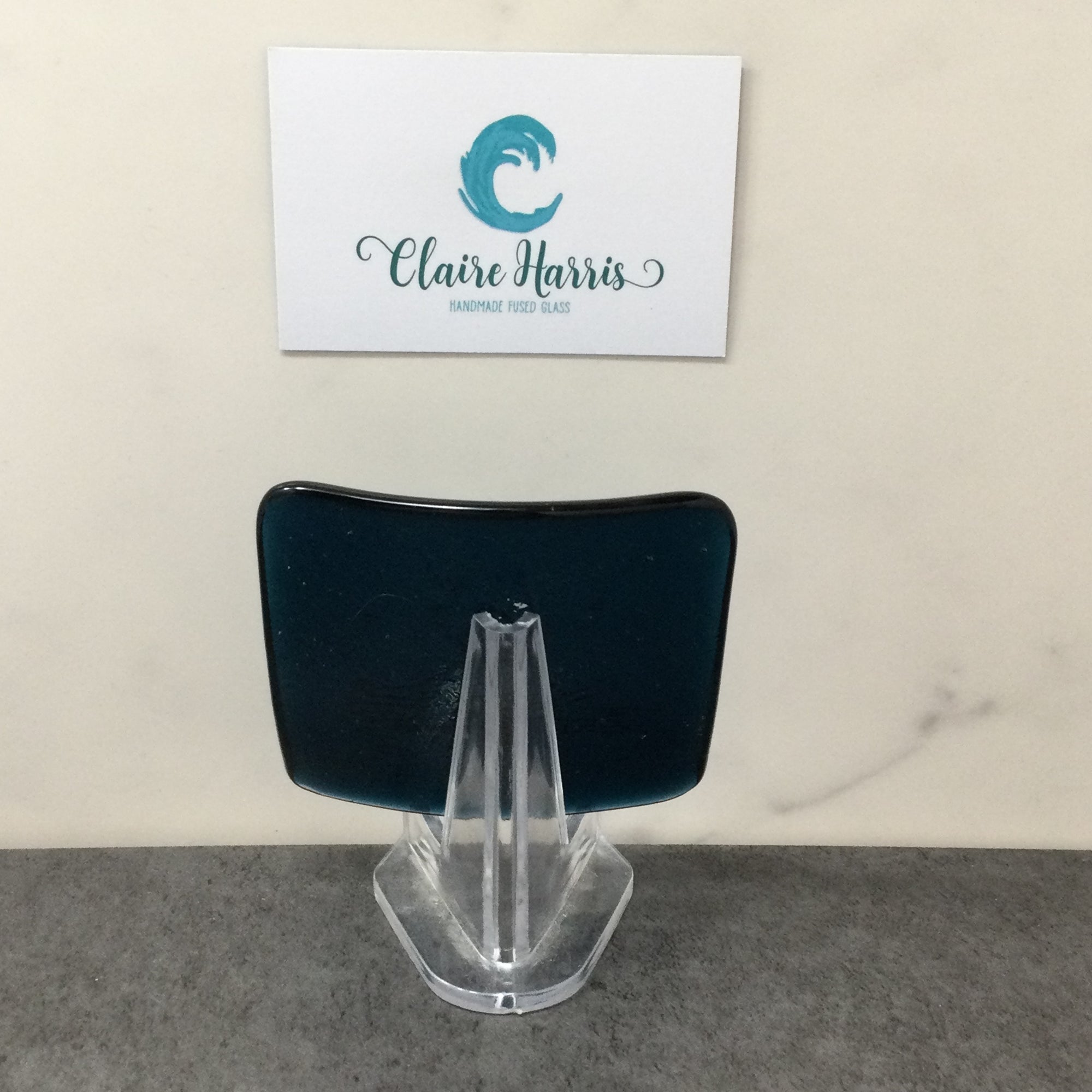 Cornish Wild Swimmer with Bobble Hat, Dark Aqua Trinket Dish