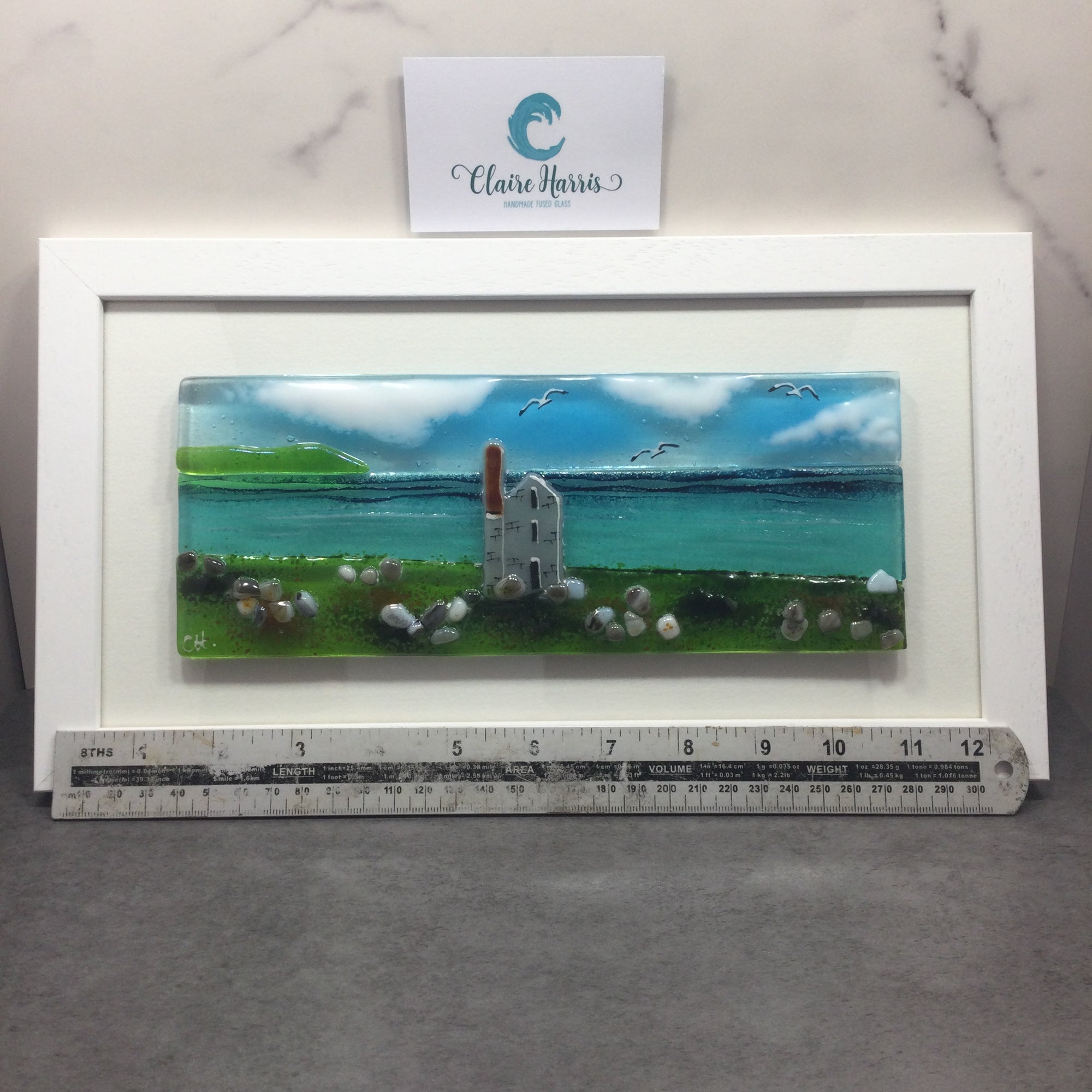 Large Framed Rectangle Engine House Scene