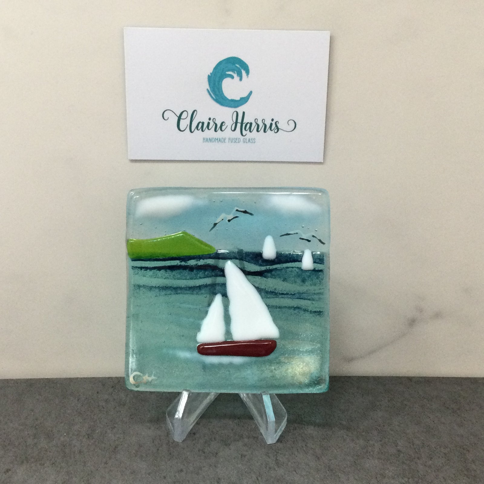 Trinket Dish - Sea scene with sailing boat