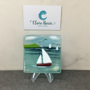 Trinket Dish - Sea scene with sailing boat