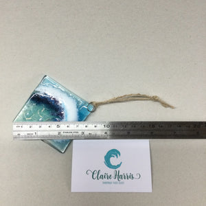 Limited Edition Diamond Crashing Wave Hanger, Light Aqua