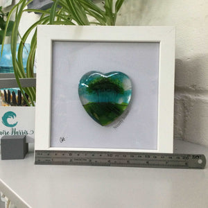 Framed Fused Glass Nearly Home Trees Heart - Fused Glass By Claire Harris 