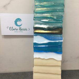 Fused Glass Large Hanger Abstract Sea Scene