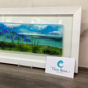Large Framed Rectangle Agapanthus Scene