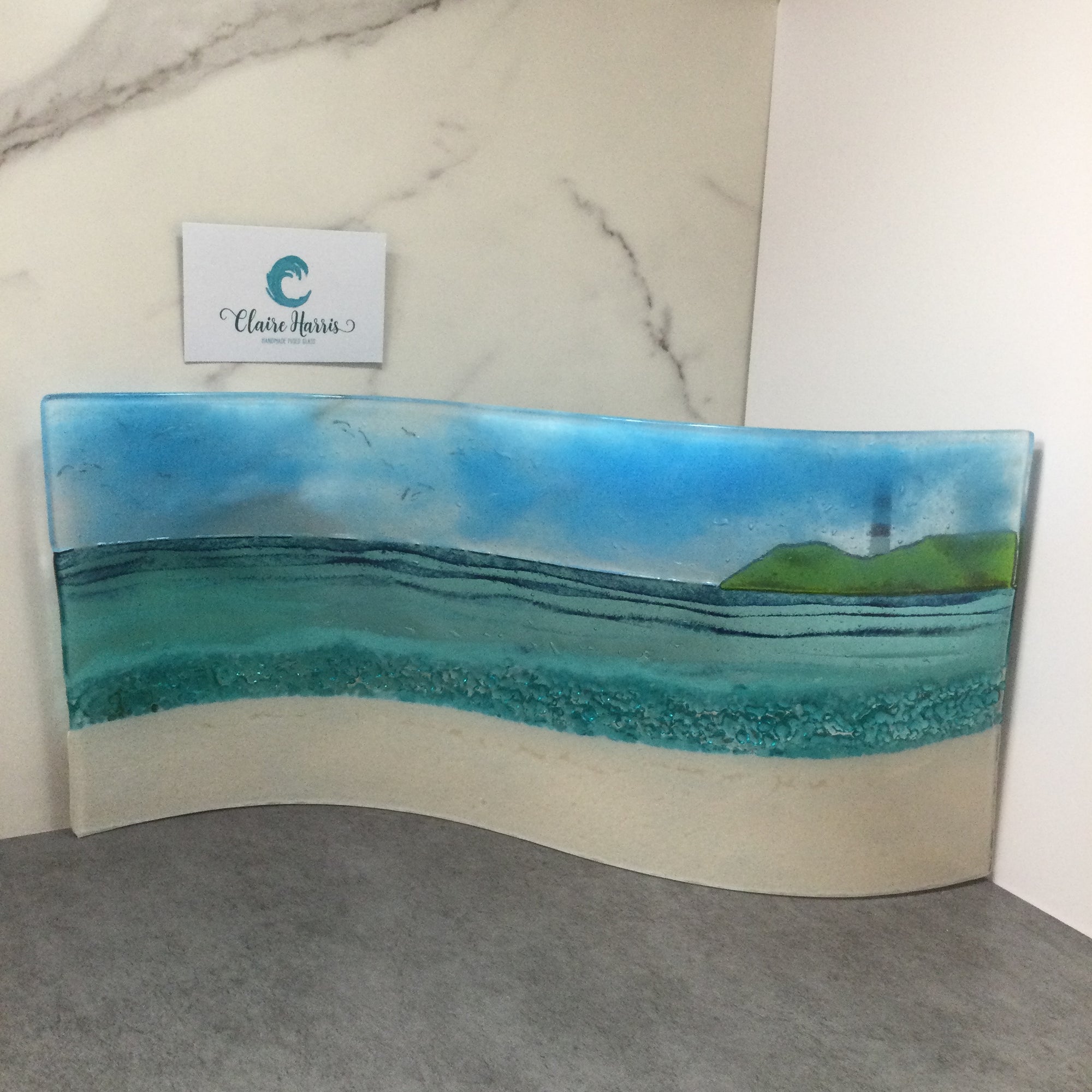 Jumbo Freestanding Wave- Cornish Beach Scene with view to Gribbin Head